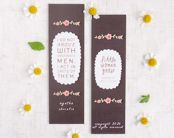 Feminist Literary Bookmark- Agatha Christie Quote Gift for Readers, Book Club, Students, & Teachers