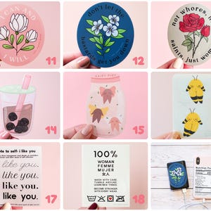 Positive Affirmation Sticker-illustrated Pink Feminist Vinyl Sticker ...