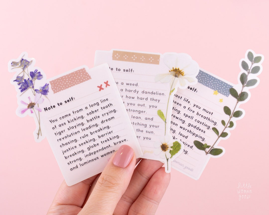 Note to Self Vinyl Sticker Set of 3- Feminist Inspiring Motivational ...