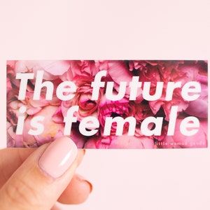 Feminist Vinyl Sticker The Future is Female- Girl Power Pink Illustrated Waterproof Laptop Stickers Planner Stickers Journal Waterbottle