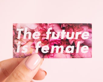 Feminist Vinyl Sticker The Future is Female- Girl Power Pink Illustrated Waterproof Laptop Stickers Planner Stickers Journal Waterbottle