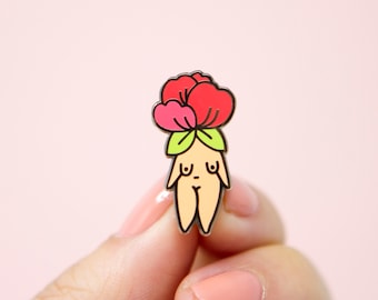 Feminist Enamel Pin Flower Girl-  Body Positive Bachelorette Gift Feminist Gift Feminist Art Girl Power Art Holiday Christmas Gift for Her