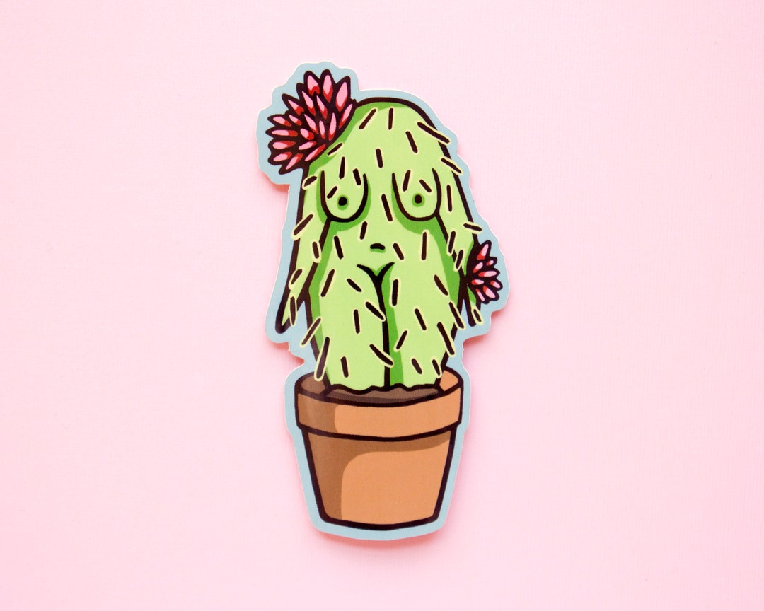 Feminist Vinyl Sticker Cactus Girl Succulent Art Illustrated - Etsy