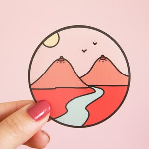 Feminist Vinyl Sticker Boob Mountains Landscape Desert Illustration Girl Power Female Empowerment Laptop Sticker Planner Sticker Waterproof 1 Sticker