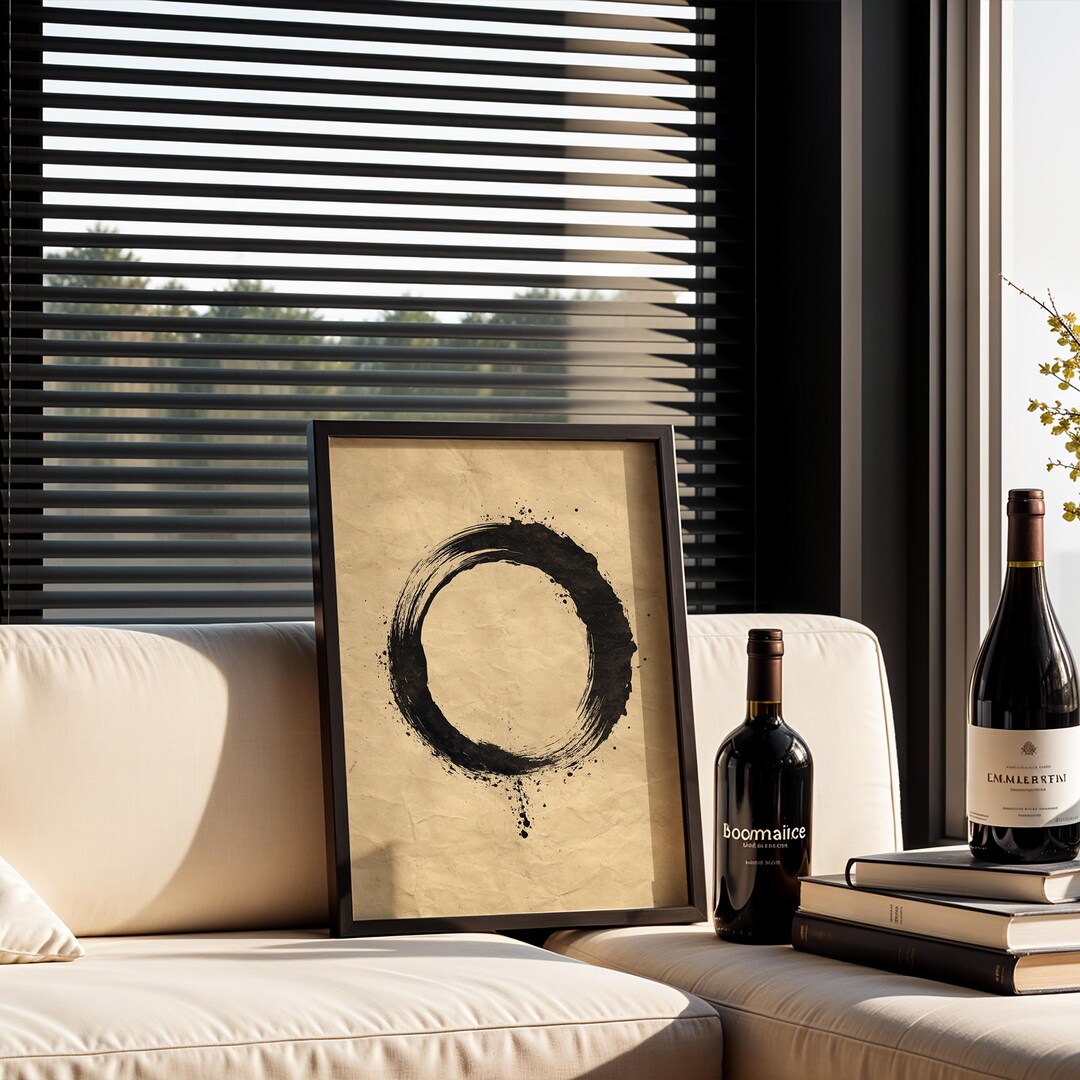 Zen Enso Circle Wall Art Poster With Japanese Ink Brush Design, Minimal ...