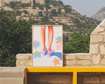 Colorful Sneakers Poster, Abstract Fashion Art, Casual Shoe Wall Print, Vibrant Art, Modern Decor, Home Decor, Gift for Fashion Lovers