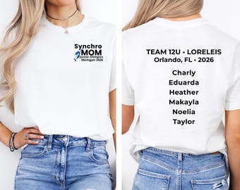 Artistic Swimming Mom Shirt, Junior Olympics Team Shirt, Custom Synchro Mom Tee | Personalized Swim Team Mom Gift | Competition Travel Shirt
