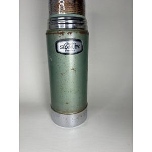 Vintage Aladdin Stanley Thermos Metal Green Retro Vacuum Bottle A-944C 100 Cup image 3