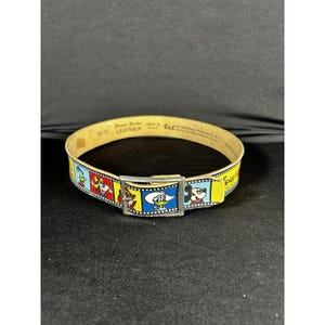 Vintage 1950s Unisex Child Walt Disney Hand Tooled Leather Western Mickey Belt Vintage 1950s Children main image 4