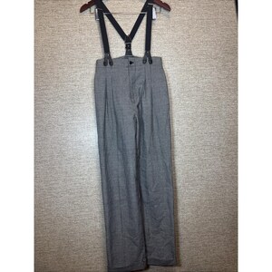 Womens Y2K Vintage Niki Lee Black & White Checkered Pants With Suspenders Size 7