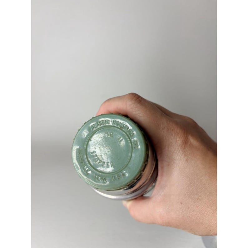 Vintage Aladdin Stanley Thermos Metal Green Retro Vacuum Bottle A-944C 100 Cup image 7
