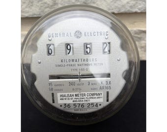 Vintage General Electric GE Single-Phase Watthour Meter I-55-S Kilowatt Untested