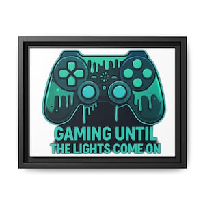 Gaming Controller Framed Canvas Art, Gaming Wall Decor, Video Game Room, Gift for Gamers, Home Office Decor, Fun Artwork