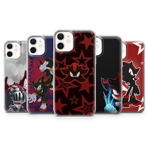 Shadow the Hedgehog Phone Case Sonic Fan Art retro Cover for iPhone 17,16,15,14,13,12,11,Pixel 10Pro,9Pro,8Pro, Samsung S25,S24,S23,S22,S21