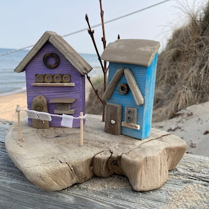Driftwood Coastal Cottages //  Beach House Decor // Driftwood Houses // Coastal Decor // Coastal Cottage // Beach Art