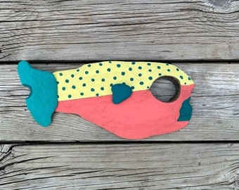 Colorful Driftwood Fish  //  Beach Decor // Driftwood Art