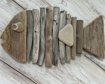 Peces de madera a la deriva // Decoración de playa // Arte con madera a la deriva