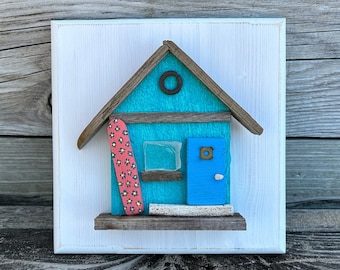 Key West Driftwood Cottage Surfs Up //  Beach House Decor // Driftwood House // Coastal Cottage // Beach Art