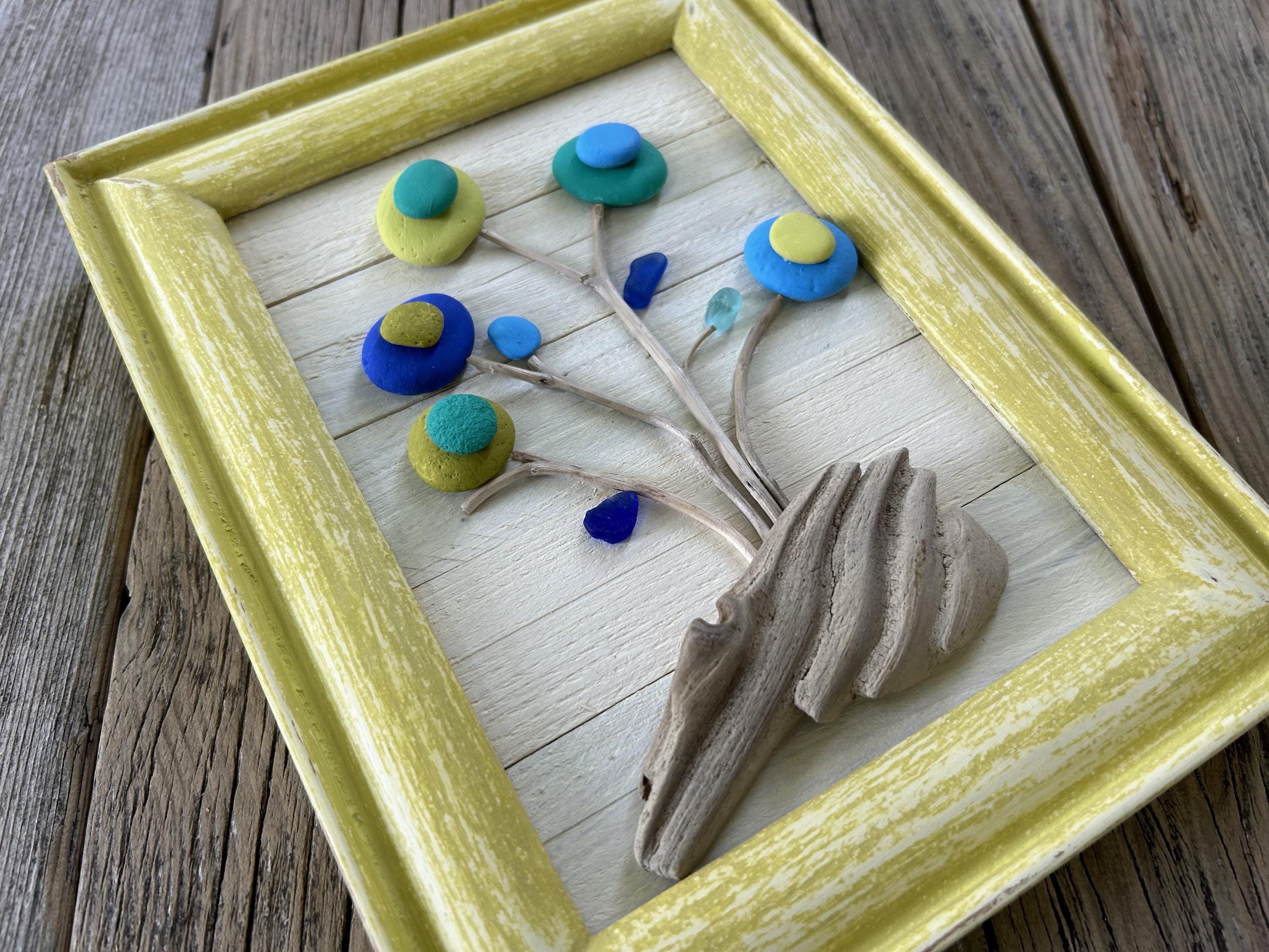 Spring Flowers // Pebble Art // Beach Decor // Rock Art // Stone Art - Etsy