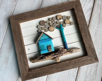Casa de madera a la deriva // Decoración playera // Arte con madera a la deriva