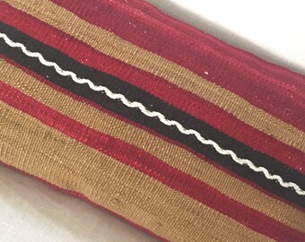 Turkish Kilim Rug Pillow Cover - Measures: 12"x20"