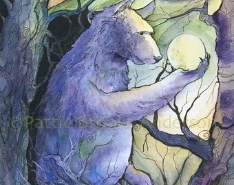 Bear - "Holding  the Moon", Signed Open Edition