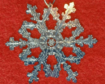 Silver Snowflake Christmas Ornament