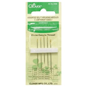 Self-Threading Needles by Clover Assorted Sizes
