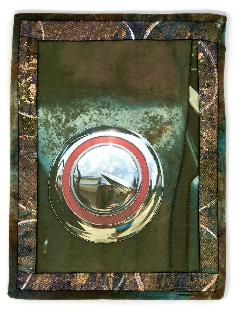 Antique Truck Photo Art Quilt Wall Hanging Original and image 1
