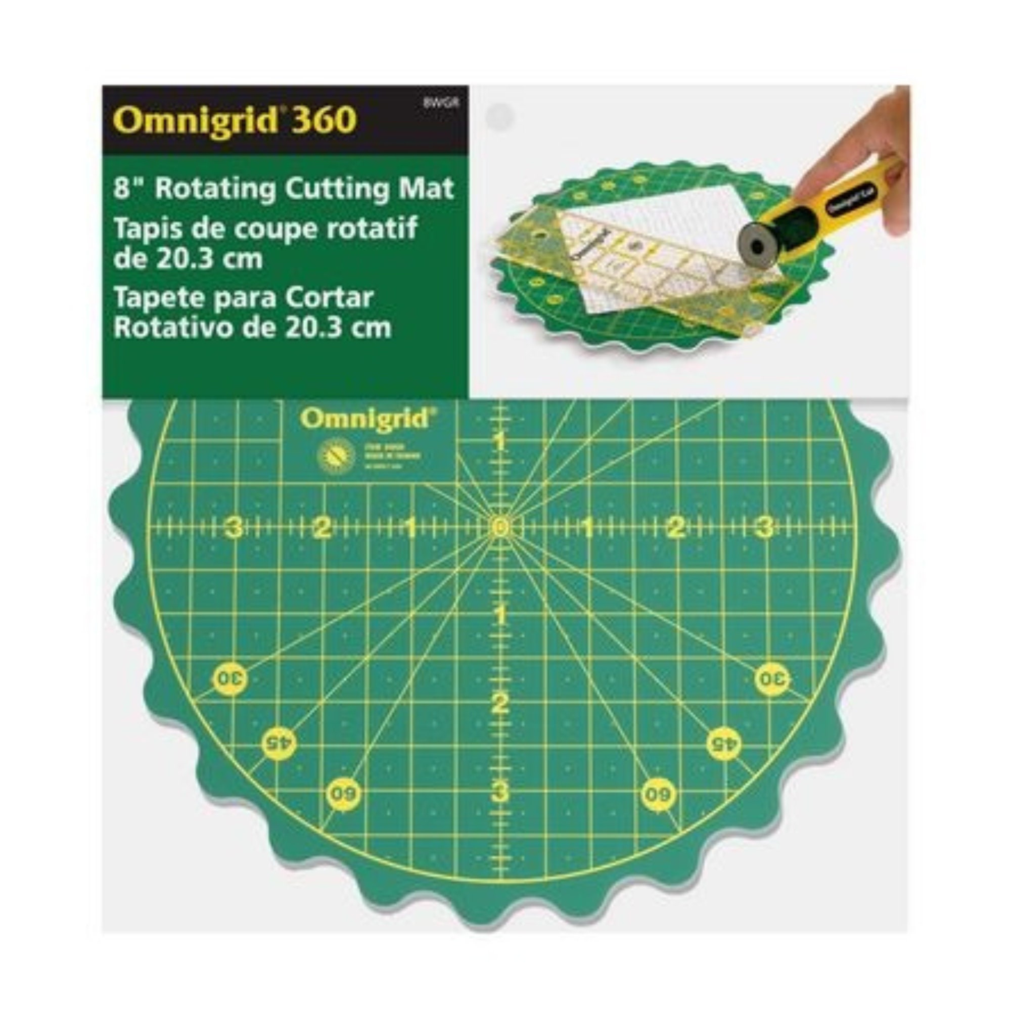 Self-healing 14-inch-by-14-inch 360 Degree Rotating Quilting