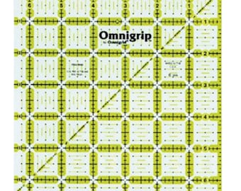 Omnigrip Non-slip 6.5" Square Ruler for Sewing and Quilting