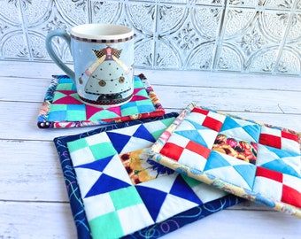 One-of-a-Kind Mug Rug - Handcrafted with Love from Orphan Block Fabric - Housewarming Gift