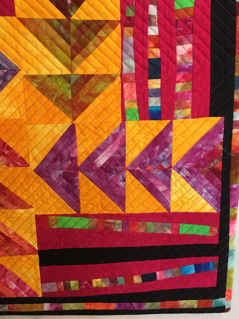 Abstract Art Quilt Improv Quilt Modern Abstract Wall Quilt | Etsy