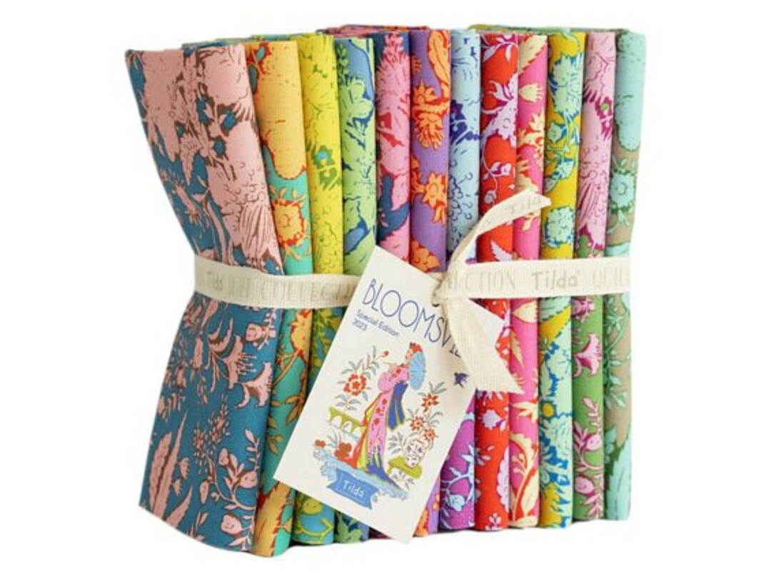Tilda Bloomsville Blender Fat Quarter Bundle 12 Vibrant Prints for