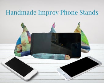 Phone Stand: Improv and Unique Rice-Filled Handcrafted with Love and Fabric