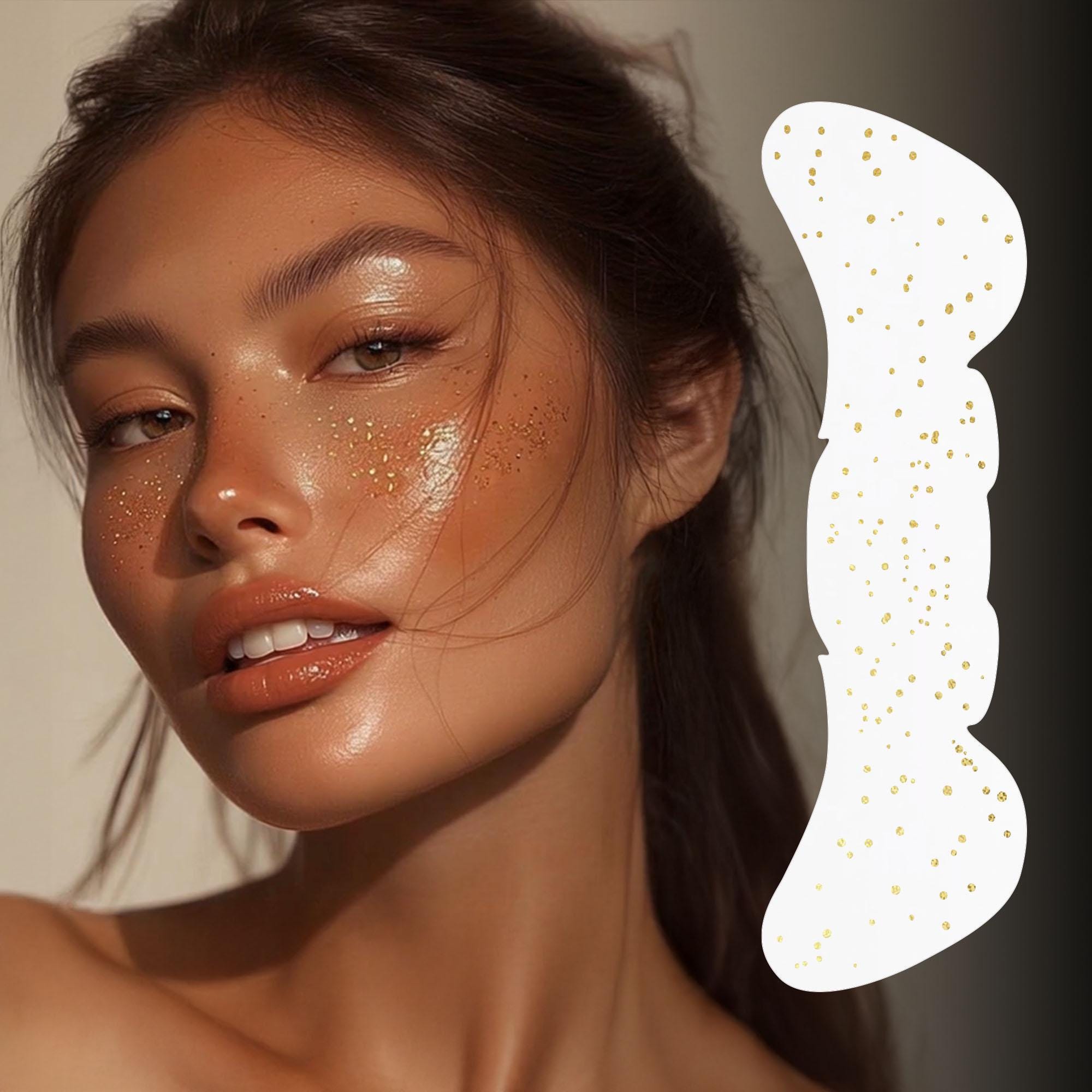 4x Glitzer-Freckles Für Gesicht | Goldene Glitzer-Aufkleber Wasserfest | Für Festival, Party & Make-up