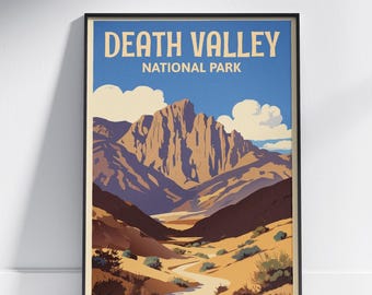 Death Valley National Park Vintage Poster, California Desert Landscape, Retro Travel Decor, Digital Instant Download, Printable Poster Gift