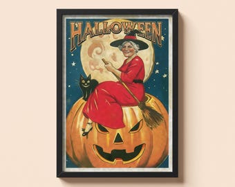 Un Joyeux Halloween Avec Des Citrouilles Et Un Chapeau De Sorcière Fond