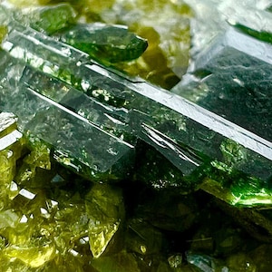 Diopside With Vesuvianite On Matrix|Rarest Mineral From The Locality.