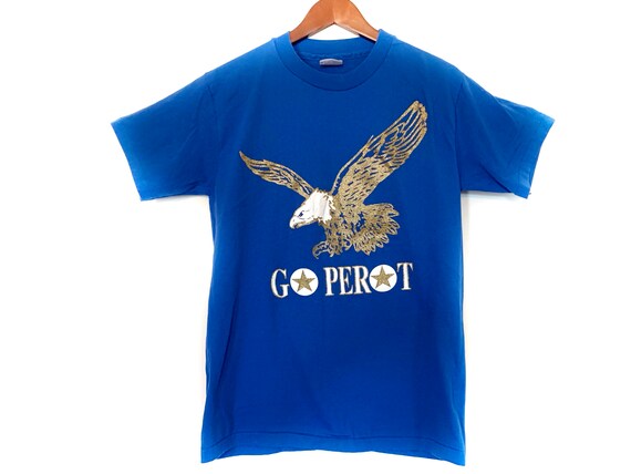 Vintage 1990's Ross Perot Go Perot Campaign T-shirt // 1992 Presidential Campaign Go Perot Eagle Tshirt // 1990's US Political Campaign Crew