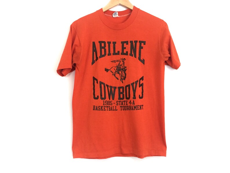 1985 Abilene Cowboys State Basketball Tournament T-shirt // | Etsy