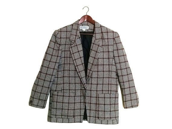 Womens plaid boyfriend blazer Outlet