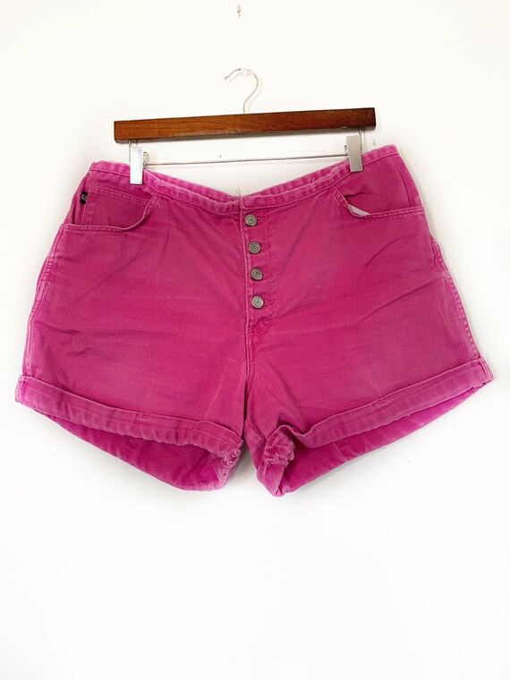 hot pink jean shorts