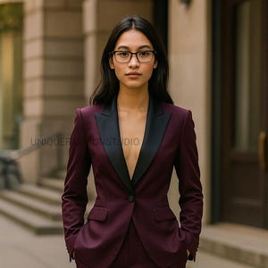 Wine Tuxedo Designer Suit - Slim Fit Wedding Elegant Outfit