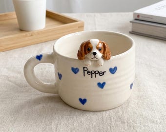 Custom pet mug ceramic peekaboo mug/Personalized Cat and Dog Ceramic Mug/Hidden animal coffee mug/Gift For Dog Owner/Pet Portrait Mug