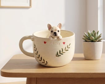 Personalized pet mug custom pet mug ceramic peekaboo mug/Custom Cat and Dog Ceramic Mug/Gift For Dog Owner/Hidden animal coffee mug