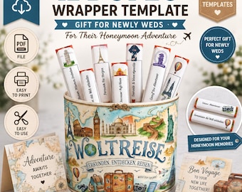 Reise Geschenk Hochzeit,Duplo-Banderole, Schokoladendekoration als Hochzeitsgeschenk, süße Verpackungsidee in letzter Minute PDF
