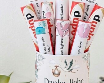 Hebamme Dankeschön Geschenk Vorlage, Duplo Geschenk Hebamme, Danke Hebamme Printable, Geburt Geschenk, PDF Download