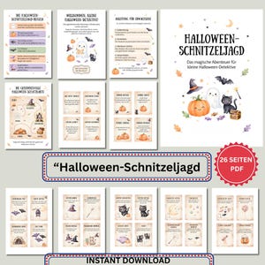 Halloween Schatzsuche Kinder 5–8 Jahre | Schnitzeljagd zum Ausdrucken | Partyspiel Halloween | Hinweiskarten PDF | Indoor & Outdoor #schnitzeljagd download pdf #outdoor schnitzeljagd rätsel