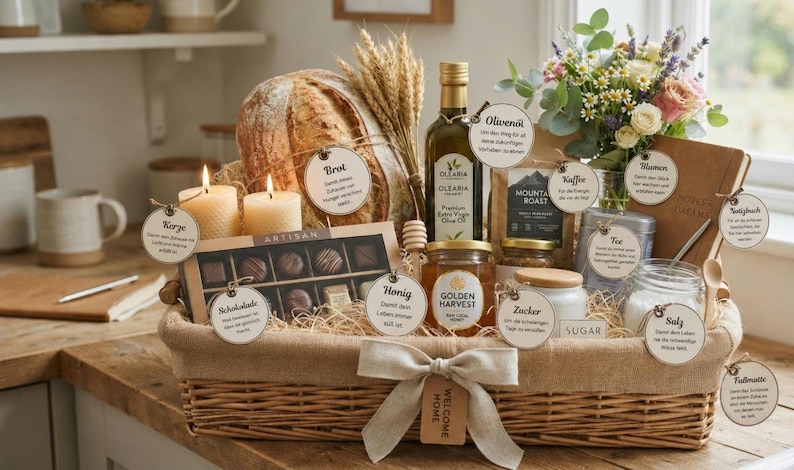 Einweihungsgeschenk Brot Salz Aufkleber und Karte | Geschenk Einzug Umzug Richtfest Einweihung neues Zuhause | Einzugsgeschenk Etiketten image 3